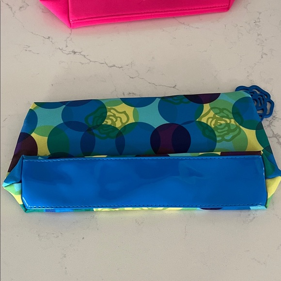 Lancome Blue Green Circle Pattern Cosmetic Pouch - Picture 5 of 7